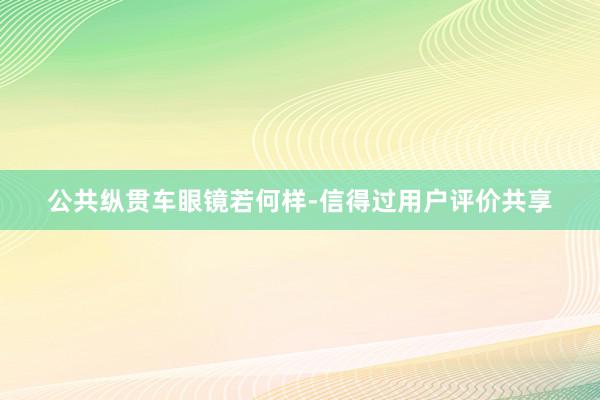 公共纵贯车眼镜若何样-信得过用户评价共享